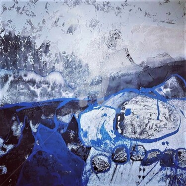L'hiver est mouru... Le Forez. Peinture intitulée "L'hiver est mouru..…" par Mariekverbois, Œuvre d'art originale, Encre