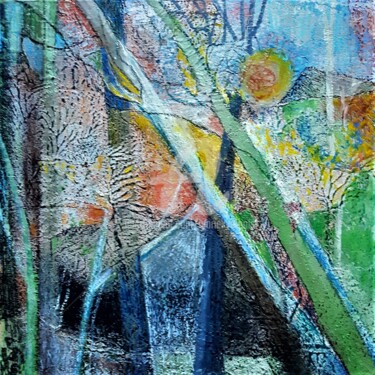 Painting titled "Forêt de Bercé. Hiv…" by Mariekverbois, Original Artwork, Acrylic Mounted on Wood Stretcher frame