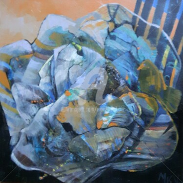 Peinture intitulée "Pierre et ganivelle…" par Mariekverbois, Œuvre d'art originale, Acrylique Monté sur Châssis en bois