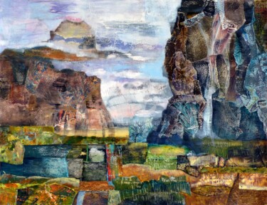 Pintura intitulada "Paysage- patchwork" por Mariekverbois, Obras de arte originais, Acrílico