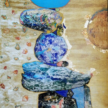 Pintura titulada "PLUIES D'OR" por Mariekverbois, Obra de arte original, Acrílico Montado en Bastidor de camilla de madera