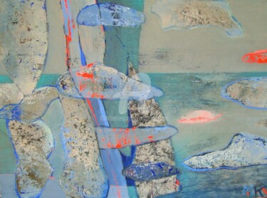 Schilderij getiteld "Jeux des nuages et…" door Mariekverbois, Origineel Kunstwerk, Acryl