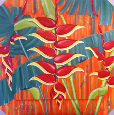 Peinture intitulée "heliconia-de-mon-pa…" par Mariela Piccamiglio González, Œuvre d'art originale, Acrylique