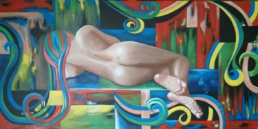 Peinture intitulée "descanso-desnudo.jpg" par Mariela Piccamiglio González, Œuvre d'art originale, Huile