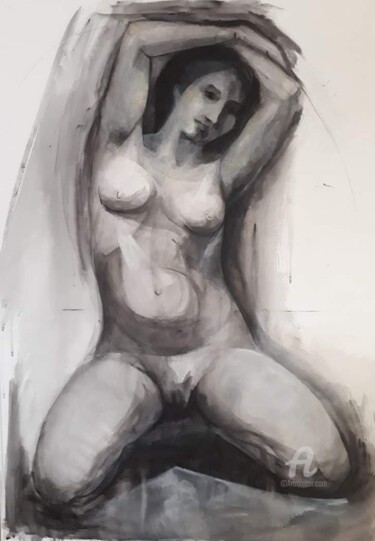 Schilderij getiteld "Erótica" door Mariela Monges Aréjola, Origineel Kunstwerk, Acryl
