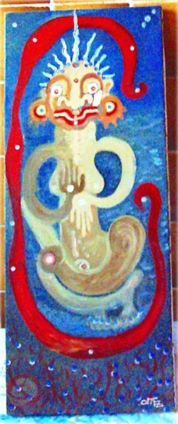 Peinture intitulée "salamandre" par Marie Santucci (Cattal), Œuvre d'art originale