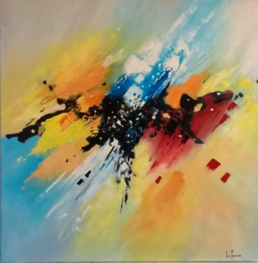 Painting titled "Abstrait" by Marie-Laure Le Pennec, Original Artwork, Oil