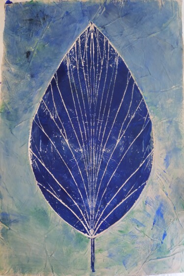Painting titled "Feuille" by Marie-Laure Abboubi, Original Artwork, Pigments