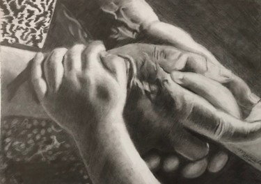 Dessin intitulée "At home together..." par Mariëlle Van Woudenberg, Œuvre d'art originale, Crayon