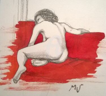 Disegno intitolato "graphite et encre" da Yèle Art', Opera d'arte originale