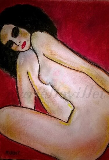 Dessin intitulée "nu au pastel 3" par Yèle Art', Œuvre d'art originale, Pastel