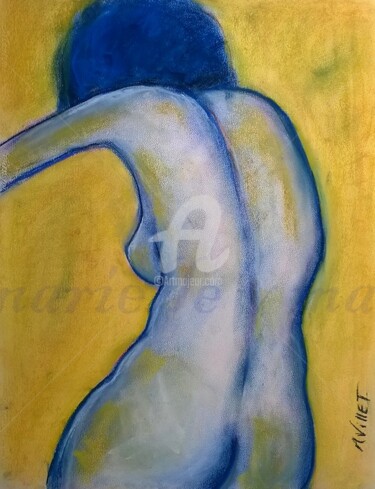 Drawing titled "pastel jaune 12" by Yèle Art', Original Artwork, Pastel