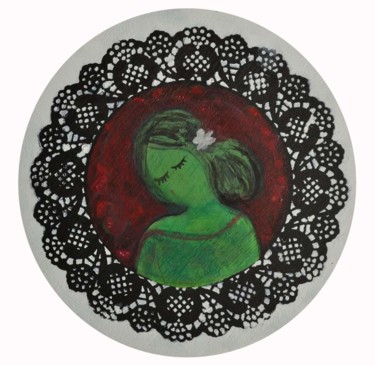 绘画 标题为“Jeune mariée” 由Mariem Zahra Chaouch, 原创艺术品, 丙烯