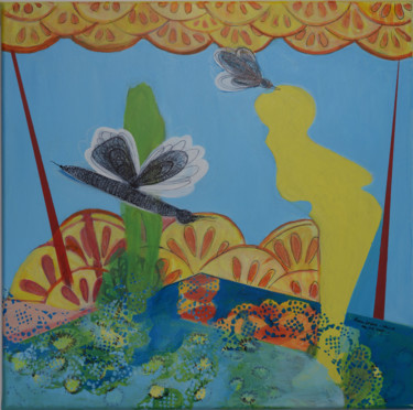 Peinture intitulée "Espace fruité" par Mariem Zahra Chaouch, Œuvre d'art originale, Acrylique