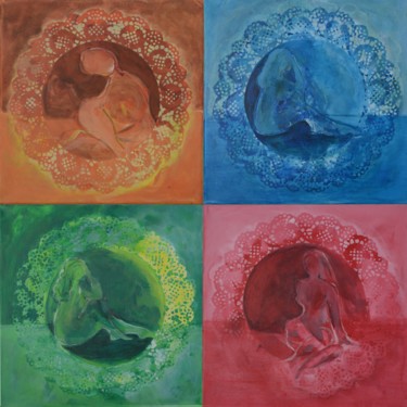 Malerei mit dem Titel "Visions colorées" von Mariem Zahra Chaouch, Original-Kunstwerk, Acryl