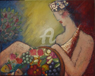 Painting titled "Abondance.jpg" by Marie Malherbe, Original Artwork, Oil