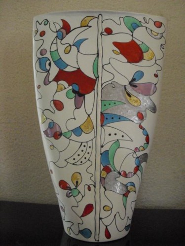 Peinture intitulée "vase design" par Nadege, Œuvre d'art originale