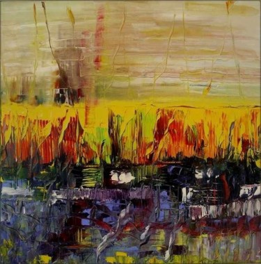 Painting titled "Brume et féerie" by Marie-Noëlle Daubanay, Original Artwork, Oil