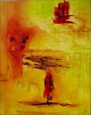 Peinture intitulée "La croisée des chem…" par Marie-Noëlle Daubanay, Œuvre d'art originale