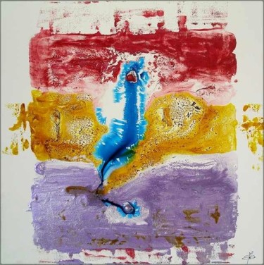 Peinture intitulée "L'oiseau bleu" par Marie-Noëlle Daubanay, Œuvre d'art originale, Huile