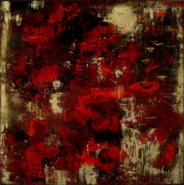 Painting titled "Rouge désir" by Marie-Noëlle Daubanay, Original Artwork, Oil