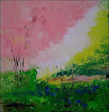 Peinture intitulée "Au printemps" par Marie-Noëlle Daubanay, Œuvre d'art originale, Huile