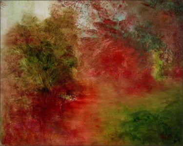 Peinture intitulée "Sous bois flamboyan…" par Marie-Noëlle Daubanay, Œuvre d'art originale, Huile