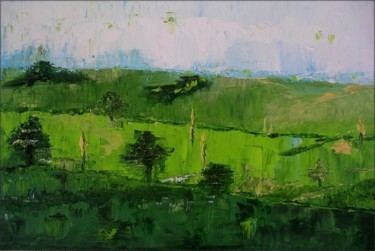 Peinture intitulée "La vallée des senti…" par Marie-Noëlle Daubanay, Œuvre d'art originale, Huile