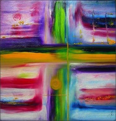 Painting titled "La valse à quatre t…" by Marie-Noëlle Daubanay, Original Artwork, Oil