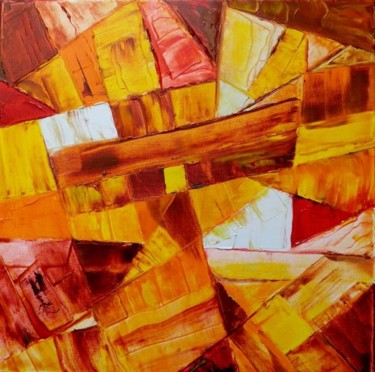 Painting titled "Caléïdoscope terre" by Marie-Noëlle Daubanay, Original Artwork, Oil