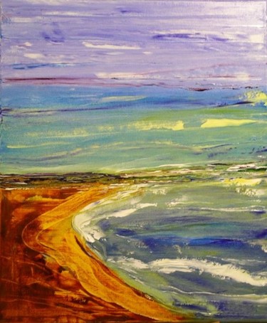 Peinture intitulée "Belle plage" par Marie-Noëlle Daubanay, Œuvre d'art originale, Huile