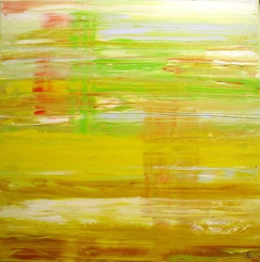 Painting titled "Reflets jaunes" by Marie-Noëlle Daubanay, Original Artwork, Oil