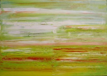 Peinture intitulée "reflets verts" par Marie-Noëlle Daubanay, Œuvre d'art originale, Huile