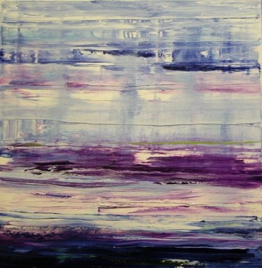 Peinture intitulée "Reflets violets" par Marie-Noëlle Daubanay, Œuvre d'art originale, Huile