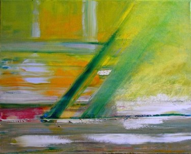 Peinture intitulée "Les rayons verts" par Marie-Noëlle Daubanay, Œuvre d'art originale, Huile
