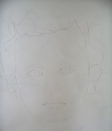 Dessin intitulée "Portrait 5" par Marie-Noëlle Daubanay, Œuvre d'art originale, Autre