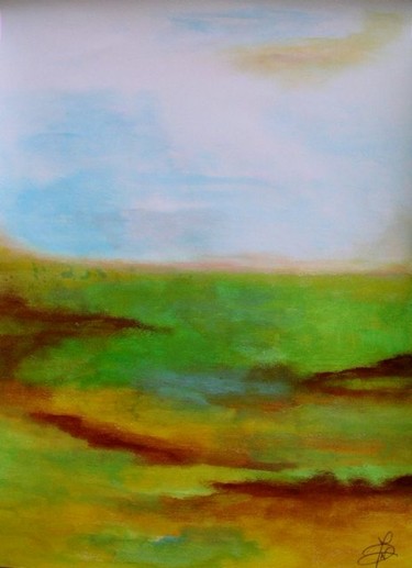 Peinture intitulée "D'infinis paysages…" par Marie-Noëlle Daubanay, Œuvre d'art originale, Huile