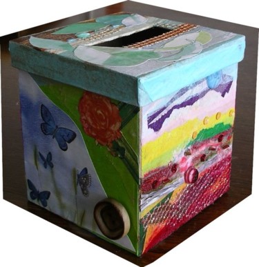 Peinture intitulée "La boîte à boutons…" par Marie-Noëlle Daubanay, Œuvre d'art originale, Huile