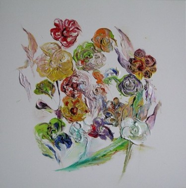 Peinture intitulée "Fleur de mai 1" par Marie-Noëlle Daubanay, Œuvre d'art originale, Huile