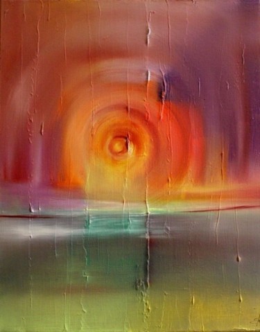 Peinture intitulée "Le rideau de pluie 2" par Marie-Noëlle Daubanay, Œuvre d'art originale, Huile