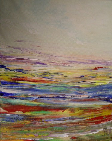 Peinture intitulée "Lande lumiere 7" par Marie-Noëlle Daubanay, Œuvre d'art originale
