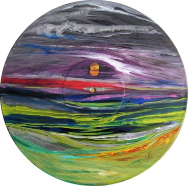 Peinture intitulée "Vinyl2" par Marie-Noëlle Daubanay, Œuvre d'art originale