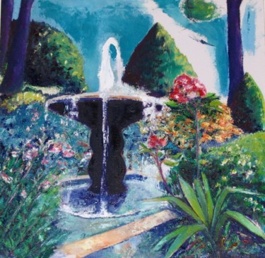 Peinture intitulée "jardin-de-lumiere-h…" par Marie Noëlle Leteux, Œuvre d'art originale, Huile
