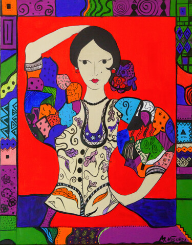 Pintura intitulada "La danseuse" por Marie-Lyne Noguera, Obras de arte originais, Acrílico
