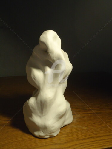 Sculpture titled "Moine" by Mavis, Original Artwork, Clay