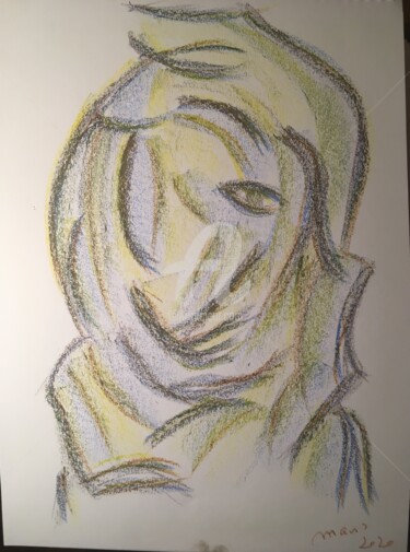 Dessin intitulée "Merle" par Mavis, Œuvre d'art originale, Pastel