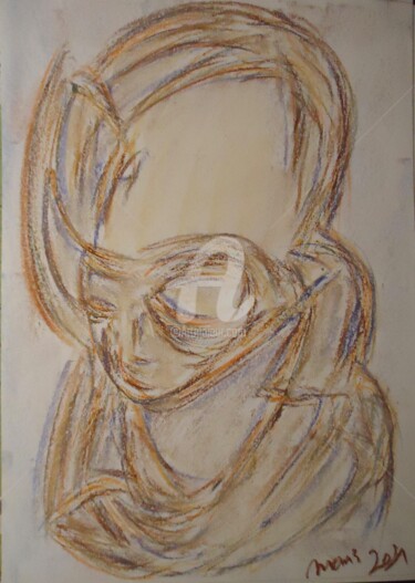Dibujo titulada "A Dieu seul" por Mavis, Obra de arte original, Pastel