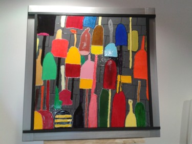 Peinture intitulée "bouchons" par Marie-Pierre Guyot (Mariep), Œuvre d'art originale, Acrylique