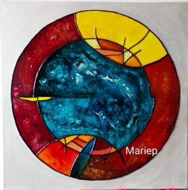 Painting titled "Terra" by Marie-Pierre Guyot (Mariep), Original Artwork, Stained glass painting
