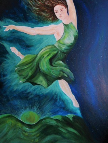 Pittura intitolato "L'aurore" da Marie Petiot (MaKi), Opera d'arte originale, Olio